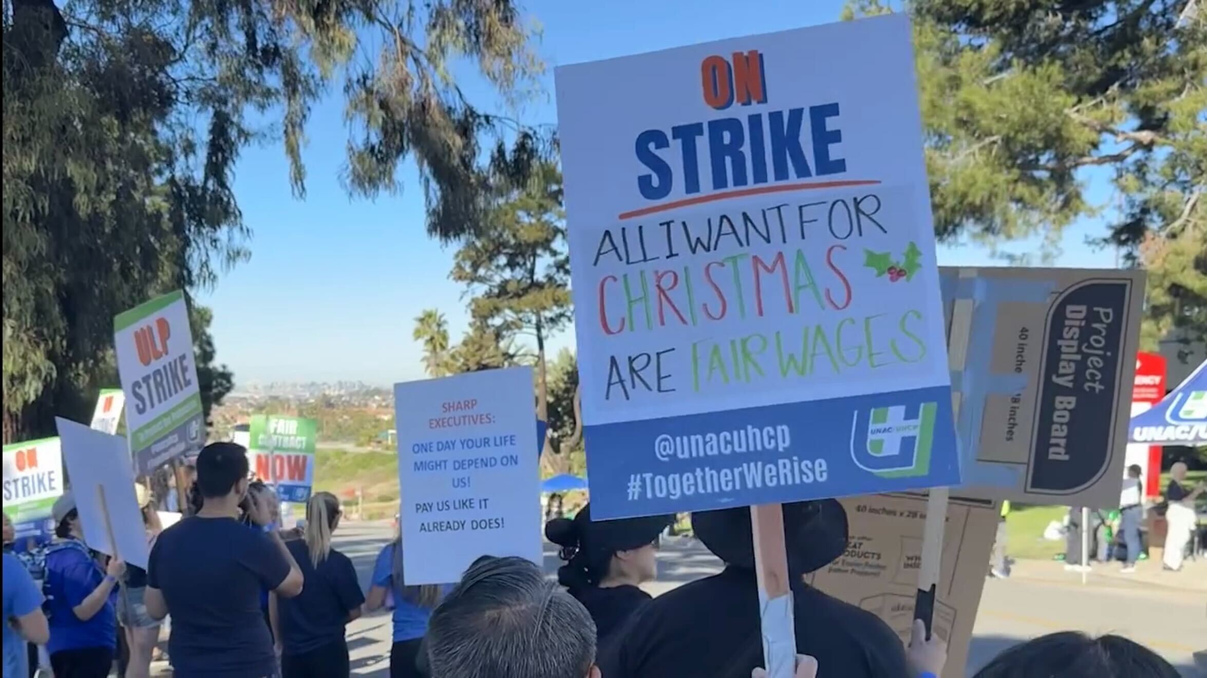 Fighting for their patients, Sharp health care workers go on three-day strike 