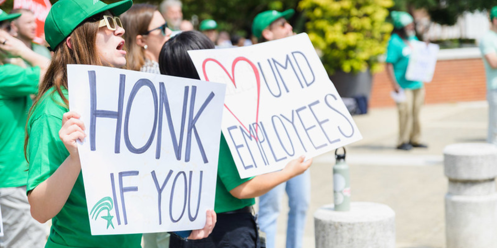 AFSCME members rally against largest layoffs in recent years at 2 universities